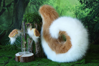 Blonde faux fur shepherd dog tail and ear set Shiba Inu dog ear and tail butt plug set animal cosplay petplay puppy ear and tail set puppy kemonomimi