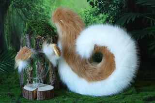 Blonde faux fur shepherd dog tail and ear set Shiba Inu dog ear and tail butt plug set animal cosplay petplay puppy ear and tail set puppy kemonomimi
