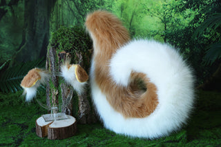 Blonde faux fur shepherd dog tail and ear set Shiba Inu dog ear and tail butt plug set animal cosplay petplay puppy ear and tail set puppy kemonomimi