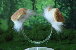 Blonde faux fur shepherd dog tail and ear set Shiba Inu dog ear and tail butt plug set animal cosplay petplay puppy ear and tail set puppy kemonomimi