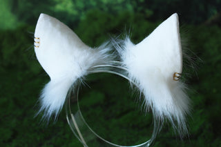 White puppy ear and tail butt plug set puppy kemonomimi faux fur shepherd dog tail and ear Shiba Inu dog ear and tail anime cosplay puppy play