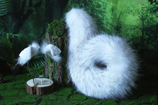 Realistic faux fur puppy tail and ear set  shiba Inu dog tail and ears anime cosplay shepherd dog kemonomimi puppy play dog ear therian