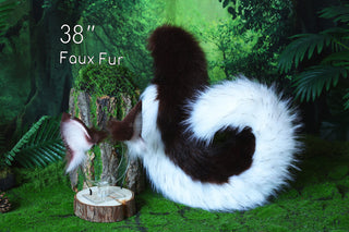 Coffee white puppy ear and tail set puppy kemonomimi faux fur shepherd dog tail and ear Shiba Inu dog ear and tail animal cosplay puppy play