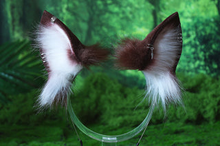 Coffee white puppy ear and tail set puppy kemonomimi faux fur shepherd dog tail and ear Shiba Inu dog ear and tail animal cosplay puppy play