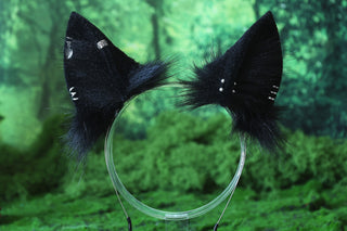 Black puppy ear and tail butt plug set puppy kemonomimi faux fur shepherd dog tail and ear Shiba Inu dog ear and tail set animal cosplay puppy play