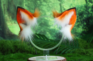 Faux fur fox ear and tail butt plug curved wolf tail and ear cat tail and ear kitten ear and tail anime cosplay ear and tail petplay fox kemonomimi
