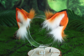 Faux fur fox ear and tail butt plug curved wolf tail and ear cat tail and ear kitten ear and tail anime cosplay ear and tail petplay fox kemonomimi