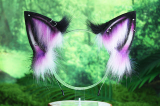 Faux fur fox ear and tail butt plug curved wolf tail and ear cat tail and ear kitten ear and tail set anime cosplay ear  fox kemonomimi wolf petplay