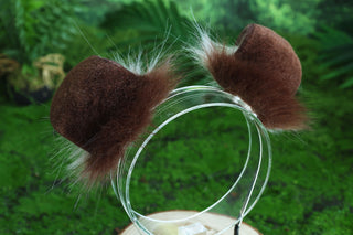 Dark brown white shepherd dog tail and ear set Shiba Inu dog ear and tail animal cosplay petplay puppy ears and tail kemonomimi puppy play ears
