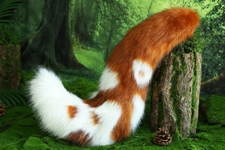 Faux fur fox ear and tail butt plug curved wolf tail and ear cat tail and ear kitten ear and tail set anime cosplay role play ear and tail petplay ear