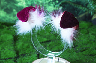Purple faux fur shepherd dog tail and ear set shiba Inu dog ear and tail curved puppy tail anime cosplay petplay puppy kemonomimi halloween