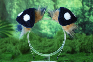 Faux fur shepherd dog tail and ear set shiba Inu dog ear and tail big curved puppy tail anime cosplay petplay puppy ear and tail kemonomimi