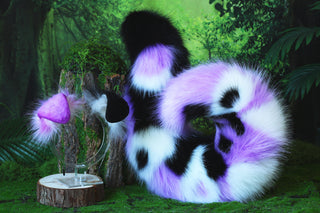 Faux fur shepherd dog tail and ear set shiba Inu dog ear and tail big curved puppy tail anime cosplay petplay light puppy ear and tail kemonomimi