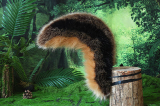 Squirrel ear and tail faux fur  squirrel tail and ear set animal cosplay Tamias striatus ear and tail squirrel kemonomimi squirrel petplay