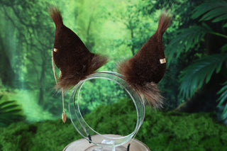 Squirrel ear and tail faux fur  squirrel tail and ear set animal cosplay Tamias striatus ear and tail squirrel kemonomimi squirrel petplay