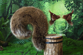 Squirrel ear and tail faux fur  squirrel tail and ear set animal cosplay squirrel ear and tail furry squirrel kemonomimi squirrel therian