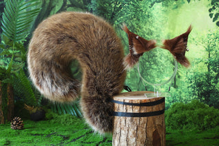 Squirrel ear and tail faux fur  squirrel tail and ear set animal cosplay squirrel ear and tail furry squirrel kemonomimi squirrel therian