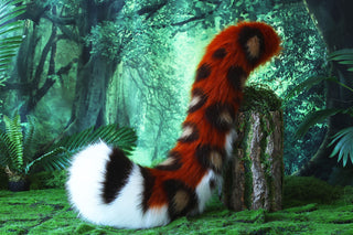 Faux Fur Snow Leopard Ear and Tail Butt Plug Set Role Play Realistic Snow Leopard Cosplay Jaguar Ear and Tail Kemonomimi Jaguar Therian Furry Leopard