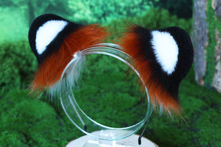 Faux Fur Snow Leopard Ear and Tail Butt Plug Set Role Play Realistic Snow Leopard Cosplay Jaguar Ear and Tail Kemonomimi Jaguar Therian Furry Leopard