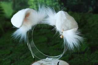 White puppy ear and tail butt plug puppy kemonomimi faux fur shepherd dog tail and ear Shiba Inu dog ear and tail set animal cosplay puppy play
