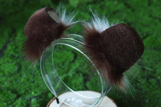 Coffee white puppy ear and tail set puppy kemonomimi faux fur shepherd dog tail and ear Shiba Inu dog ear and tail animal cosplay puppy play