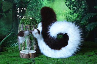 Coffee white puppy ear and tail set puppy kemonomimi faux fur shepherd dog tail and ear Shiba Inu dog ear and tail animal cosplay puppy play