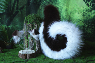 Coffee white puppy ear and tail set puppy kemonomimi faux fur shepherd dog tail and ear Shiba Inu dog ear and tail animal cosplay puppy play