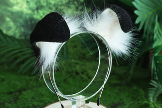 Black white shepherd dog tail and ear set Shiba Inu dog ear and tail animal cosplay petplay puppy ears and tail kemonomimi puppy play ears