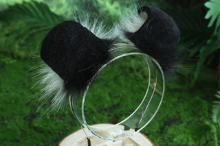 Black white shepherd dog tail and ear set Shiba Inu dog ear and tail animal cosplay petplay puppy ears and tail kemonomimi puppy play ears