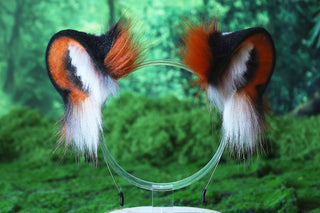 Faux Fur Snow Leopard Ear and Tail Butt Plug Set Role Play Realistic Snow Leopard Cosplay Jaguar Ear and Tail Kemonomimi Jaguar Therian Furry Leopard