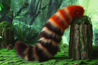 Brown Stripes faux fur fox ear and tail butt plug curved wolf tail and ear cat tail and ear kitten ear and tail anime cosplay role play ear and tail
