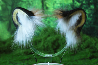 Snow Leopard Ear and Tail Set Role Play Realistic Faux Fur Snow Leopard Cosplay Jaguar Ear and Tail Kemonomimi Jaguar Therian Furry Leopard