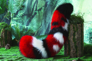 Faux fur fox ears and tail butt plug curved wolf tail and ears multicolor stitching cat tail and ears kitten ears and tail set anime cosplay role play
