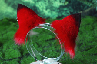Faux fur fox ears and tail butt plug curved wolf tail and ears multicolor stitching cat tail and ears kitten ears and tail set anime cosplay role play