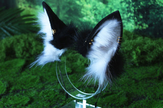 White Black Faux fur cat tail butt plug and ears kitten ears and tail kemonomimi fox ears and tail curved wolf tail and ears anime cosplay role play