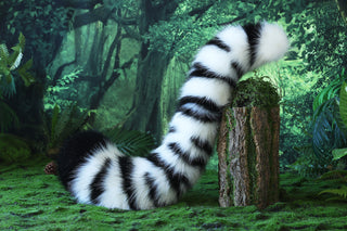 White tiger ear and tail set realistic faux fur  tiger tail and ear set tiger petplay set animal cosplay tail and ear tiger kemonomimi ears