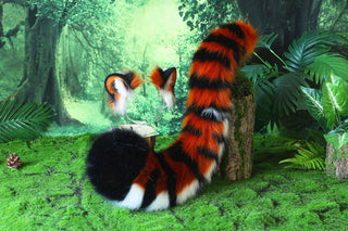 Tiger ear and tail set realistic faux fur  tiger tail and ear set tiger petplay set animal cosplay tail and ear tiger kemonomimi ears