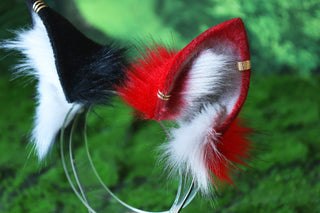 Faux fur dragon tail and ear anime cosplay fluffy tipped dragon wirin wickerbeast fursuit tail furry tail and ear lolita kemonomimi therian