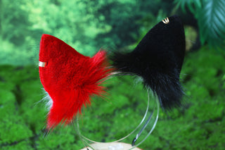Faux fur dragon tail and ear anime cosplay fluffy tipped dragon wirin wickerbeast fursuit tail furry tail and ear lolita kemonomimi therian
