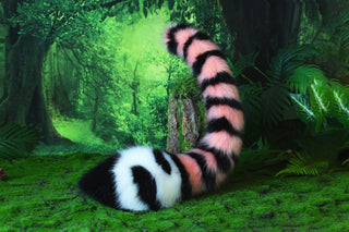 Pink black stripe faux fur cat ears and tail curved wolf tail and ears fox tail butt plug and ears kitten ears and tail set anime cosplay role play