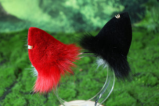 Faux fur red dragon tail plug and ear anime cosplay fluffy tipped dragon wirin wickerbeast fursuit tail ear furry tail lolita kemonomimi therian