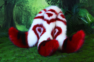 3 tailed kitsune tail and ear set faux fur red white 3 fox tails and ears kitten ear and tail plug set wolf ear and tail butt plug anime cosplay role play