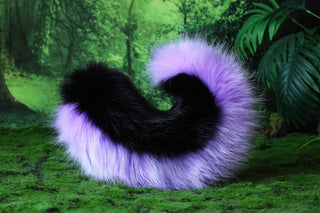Faux fur shepherd dog tail and ear set Shiba Inu dog ear and tail anime cosplay black purple therian puppy ear and tail plug puppy girl kemonomimi