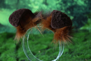 Faux fur shepherd dog tail and ear set Shiba Inu dog ear and tail anime cosplay brown coffee therian puppy ear tail plug puppy girl kemonomimi