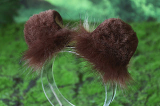 Faux fur shepherd dog tail and ear set brown Shiba Inu dog ear and tail anime cosplay therian puppy ear and tail plug puppy girl kemonomimi