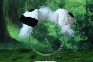 Faux fur shepherd dog tail and ear set Shiba Inu dog ear and tail plug anime cosplay black spots therian puppy ear tail dalmatian kemonomimi