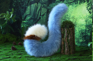 Realistic faux fur cat ears and tail blue kitten ears and tail butt plug kittenplay anime cosplay fox ears and tail therian wolf ear and tail kemonomimi