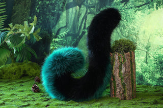 Realistic faux fur cat ears and tail black green kitten ears and tail butt plug kittenplay anime cosplay fox ears and tail therian wolf ear and tail kemonomimi