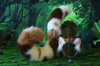 Realistic faux fur cat ears and tail kitten ears and tail butt plug kittenplay anime cosplay fox ears and tail wolf ear and tail kemonomimi therian
