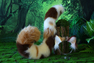 Realistic faux fur cat ears and tail kitten ears and tail butt plug kittenplay anime cosplay fox ears and tail wolf ear and tail kemonomimi therian